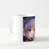 Mug Anime violet cheveux fille yeux violet (Devant gauche)