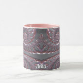 Mug ANITA ~ GLOSSY 3D Zany rose argent ~ (Centre)