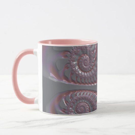 Mug ANITA ~ GLOSSY 3D Zany rose argent ~ (Gauche)