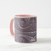 Mug ANITA ~ GLOSSY 3D Zany rose argent ~ (Devant gauche)