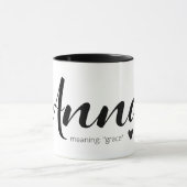 Mug ANNA Nom Signifiant Minimal moderne Black Text Gir (Centre)