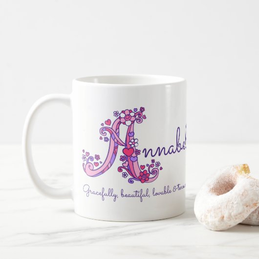 Mug Annabel nom signifiant décoratif Un monogramme mue (Avec donut)