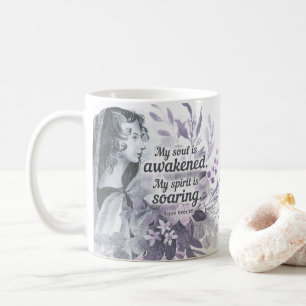 Mug Anne Bronte Citation Mon Âme Est Éveillé Floral