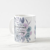 Mug Anne Bronte Citation Mon Âme Est Éveillé Floral (Devant gauche)
