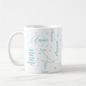 Mug Anne romantique (nom personnalisé) délicat coeur b (Gauche)