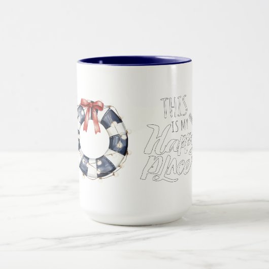 Mug Anneau flottant Lieu heureux Arc Rouge Blanc Bleu (Centre)