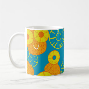 Mug Anneaux d'ananas : Caricature de Doodle Vintage.