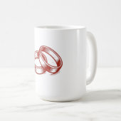 Mug Anneaux de Mariage Entrelacés - Couple Rouge & (Devant droit)