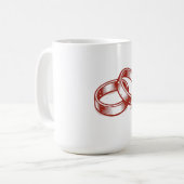 Mug Anneaux de Mariage Entrelacés - Couple Rouge & (Devant gauche)