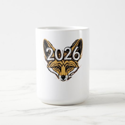 Mug Année 2026 Fennec Fox Mascot - audacieux Conceptio (Centre)