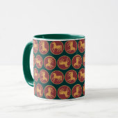 Mug Année chic du cheval Ringer Mug, vert foncé (Devant gauche)