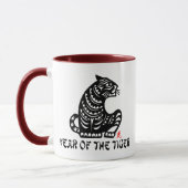 Mug Année chinoise de coupe du papier du tigre (Gauche)