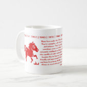 MUG ANNÉE CHINOISE DE ZODIAQUE DU CHEVAL (Devant gauche)