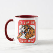 Mug Année chinoise du cadeau 1950 de tigre (Gauche)