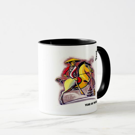 Mug Année chinoise du cheval Custom Year Cadeau (Devant droit)