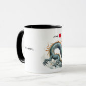 Mug Année chinoise du dragon | Année et nom personnali (Devant gauche)