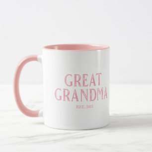 Mug Année de création de la grande grand-mère rose