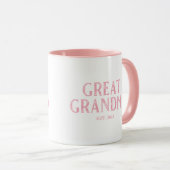 Mug Année de création de la grande grand-mère rose (Devant droit)