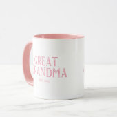 Mug Année de création de la grande grand-mère rose (Devant gauche)