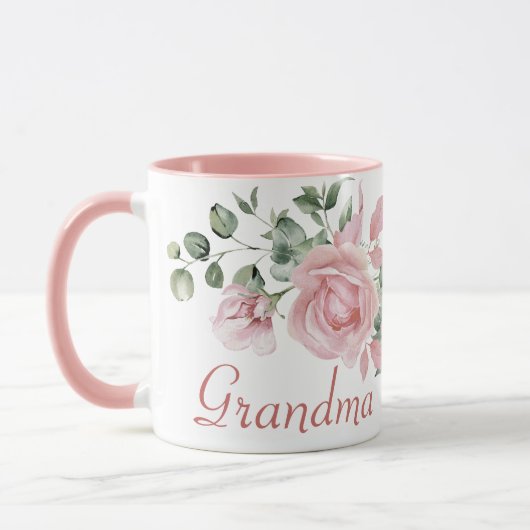 Mug Année de grand-mère établie Roses roses roses pers (Gauche)