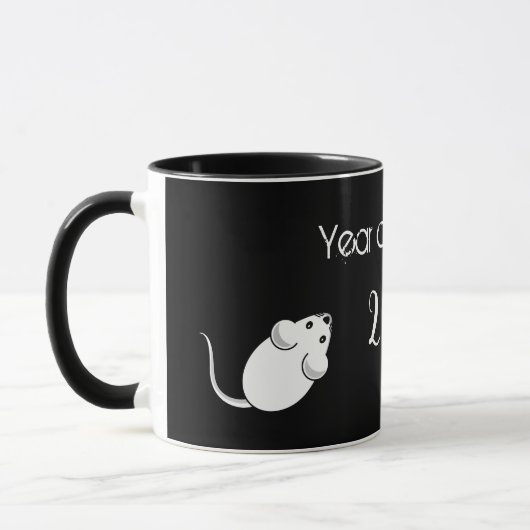 Mug Année de la souris Rat 2020 avec texte (Gauche)