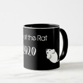 Mug Année de la souris Rat 2020 avec texte (Devant droit)