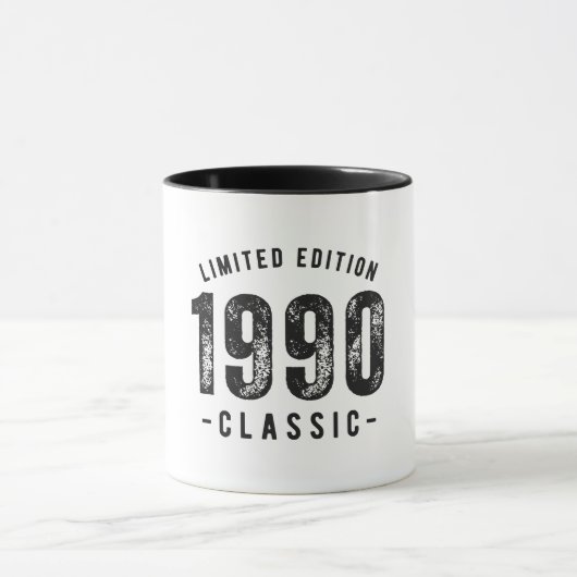 Mug Année de naissance classique 1990 (Centre)