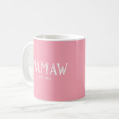 Mug Année d'établissement de Mamaw rose (Devant gauche)