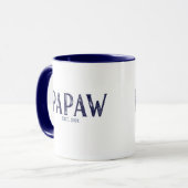 Mug Année d'établissement de Papaw Bleu (Devant gauche)