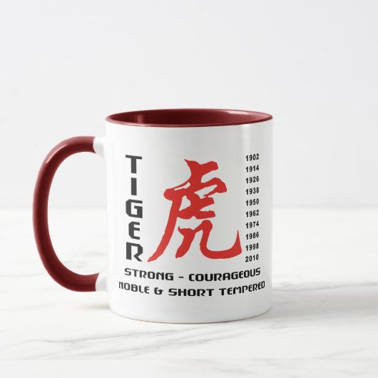 Mug Année du cadeau chinois d'astrologie de tigre (Gauche)
