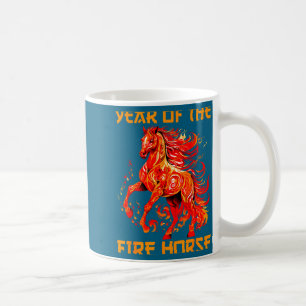 Mug année du cheval lunaire feu nouvelle année chinois