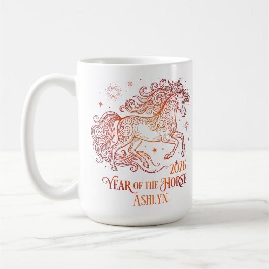 Mug Année du Cheval Motivationnel (Gauche)