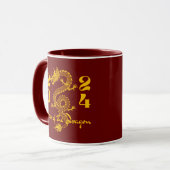 Mug Année du Dragon en or (Devant gauche)