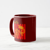 Mug Année du Dragon Rouge Or (Devant gauche)