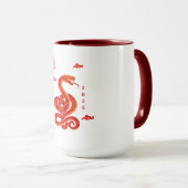 Mug Année du serpent 2025 rouge (Devant droit)