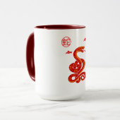 Mug Année du serpent 2025 rouge (Devant gauche)