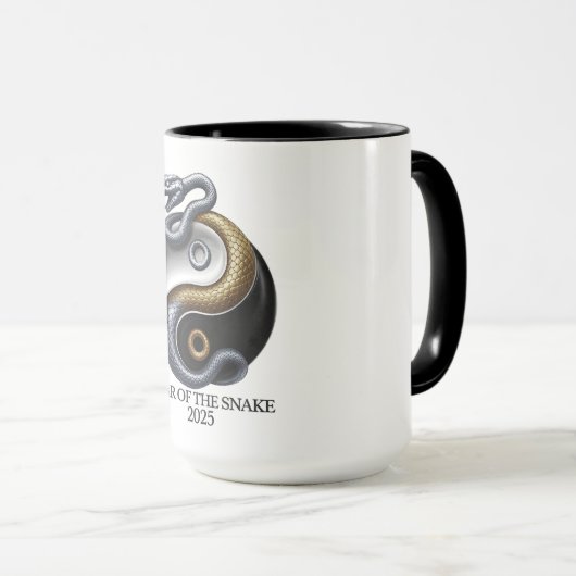 Mug Année du serpent 2025 Yin et Yang (Devant droit)