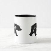 Mug Année établie par ours noir de papa de manuscrit (Centre)