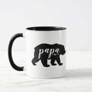 Mug Année établie par ours noir de papa de manuscrit