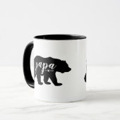 Mug Année établie par ours noir de papa de manuscrit (Devant gauche)