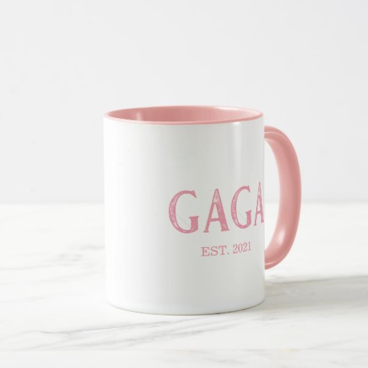 Mug Année Gaga rose créée (Devant droit)