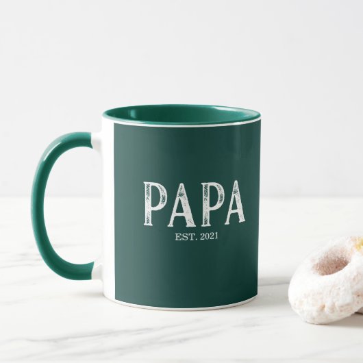 Mug Année Hunter Green Papa (Avec donut)