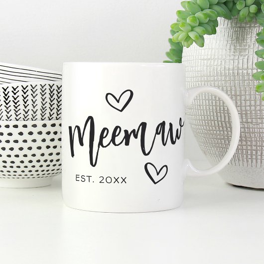 Mug Année Meemaw Grandma établie