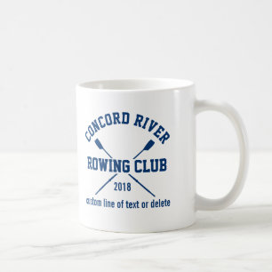 Mug Année personnalisée de nom d'équipe d'avirons de