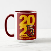 Mug Année rouge or du serpent 2025 (Gauche)