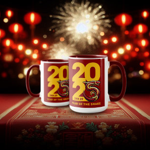 Mug Année rouge or du serpent 2025