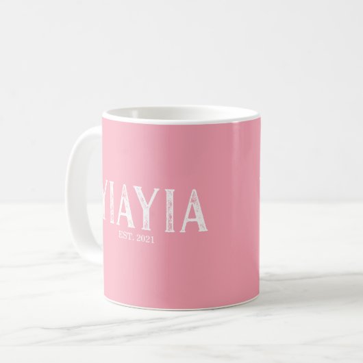 Mug Année YiaYia rose créée (Devant gauche)