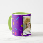 Mug Années 1980 Insérez votre visage Gros cheveux (Devant gauche)