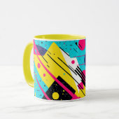 Mug Années 80 Motif géométrique rétro (Devant gauche)