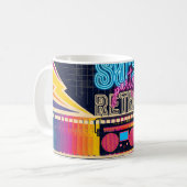 Mug années 80, soirée musicale rétro. Affiche de style (Devant gauche)